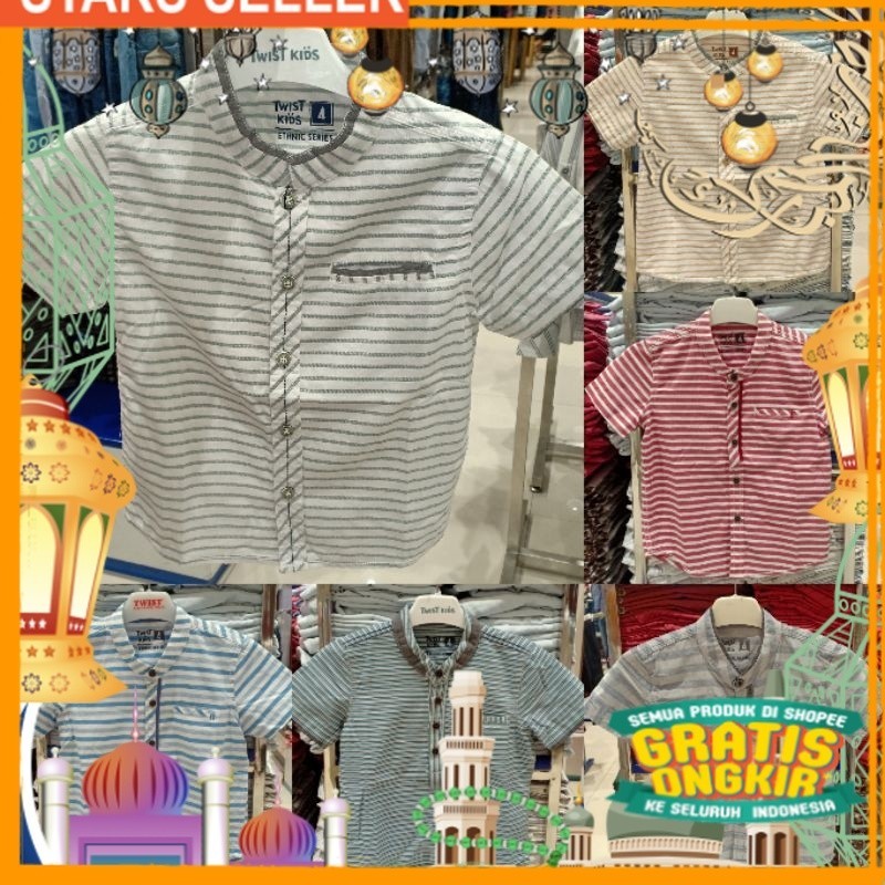 KEMEJA KOKO ANAK ORIGINAL BRAND TWIST KIDS ( 4 - 14 thn )/ Pink Dusty Fanta Merah muda