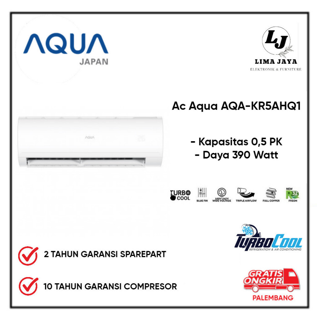 AC Aqua AQA-KR5AHQ1 1/2 PK Turbo Cool AC AQUA Standard