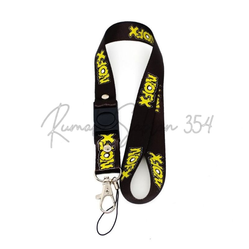 

lanyard NOFX gantungan kunci band PUNK musik rock / tali lanyard hitam gantungan leher id card name tag unisex