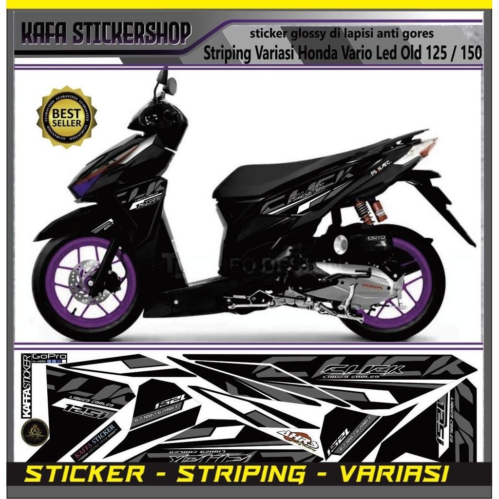 STIKER TERLARIS Stiker Striping Vario Led 125 150 Motif Simple List Custom Old VARIO LED STIKER VIRA