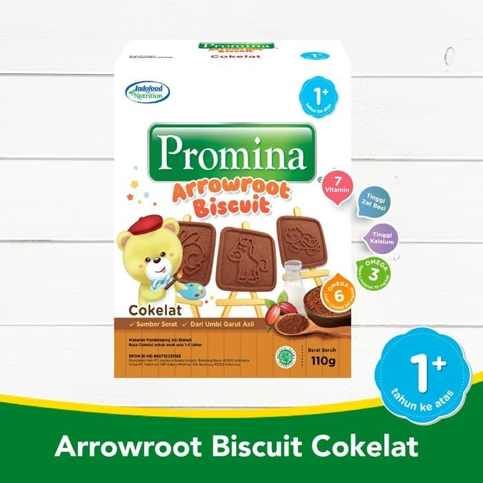 Promina Arrowroot Biscuit Coklat-Keju- Susu 1-3 tahun 110gr Biskuit Bayi /Cemilan Bayi /Makanan Bayi