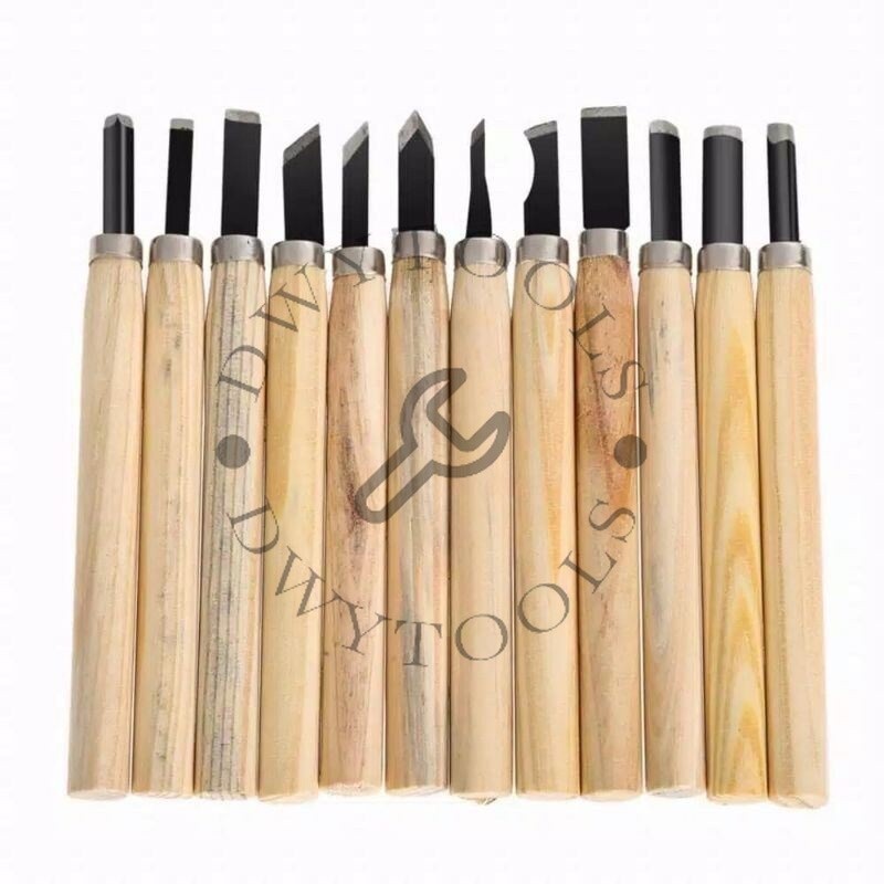 

Set Pisau Ukir Alat Pahat Kayu Wood Carving Knife 12 in 1