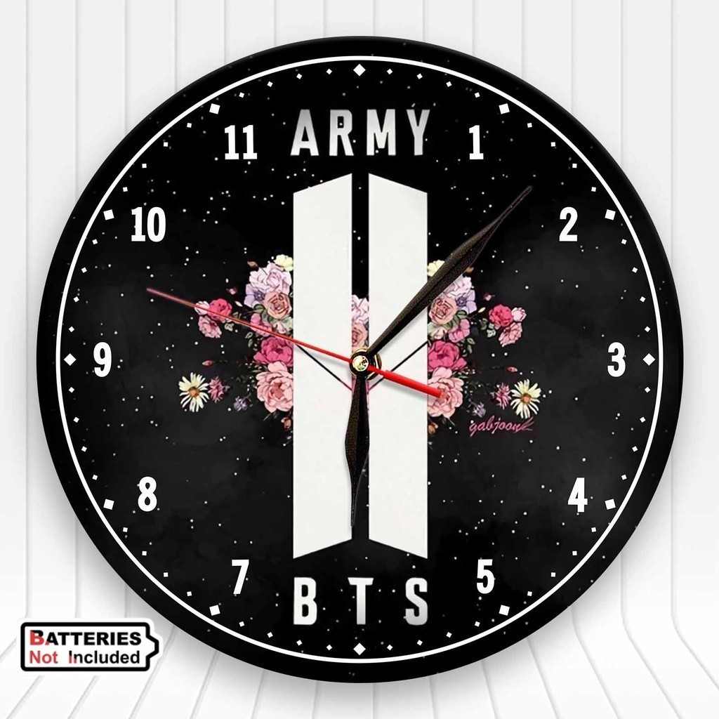JAM DINDING KPOP KAYU MDF UNIK BTS ARMY LOGO 01 BTS S1-05