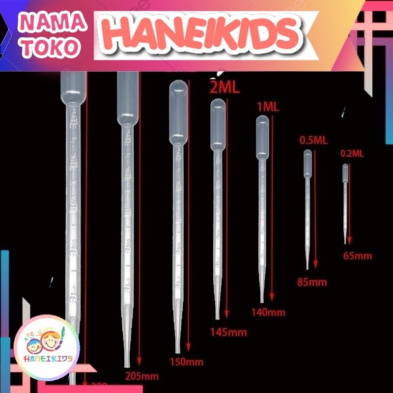 Pipet Plastik Pipet Montessori Pipet Tetes Obat Bayi Aneka Ukuran 0.2 0.5 1 2 3 5 10 ml Pipet Labora