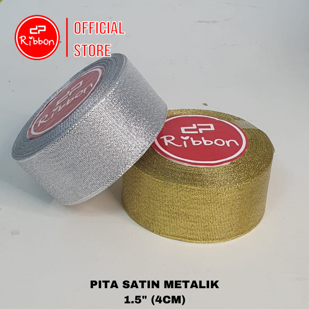 

Pita Emas/Perak 1-1/2" 4cm (Gold/Silver Ribbon 1,5 inch) Per ROLL