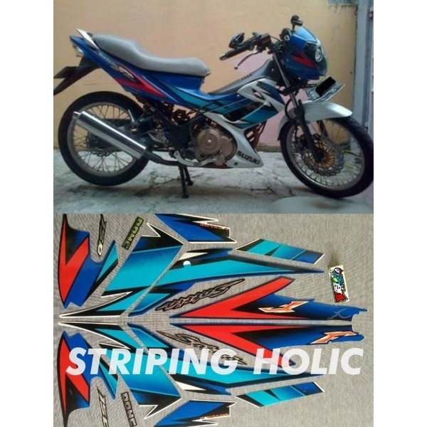 STIKER STRIPING SATRIA FU 2007 biru