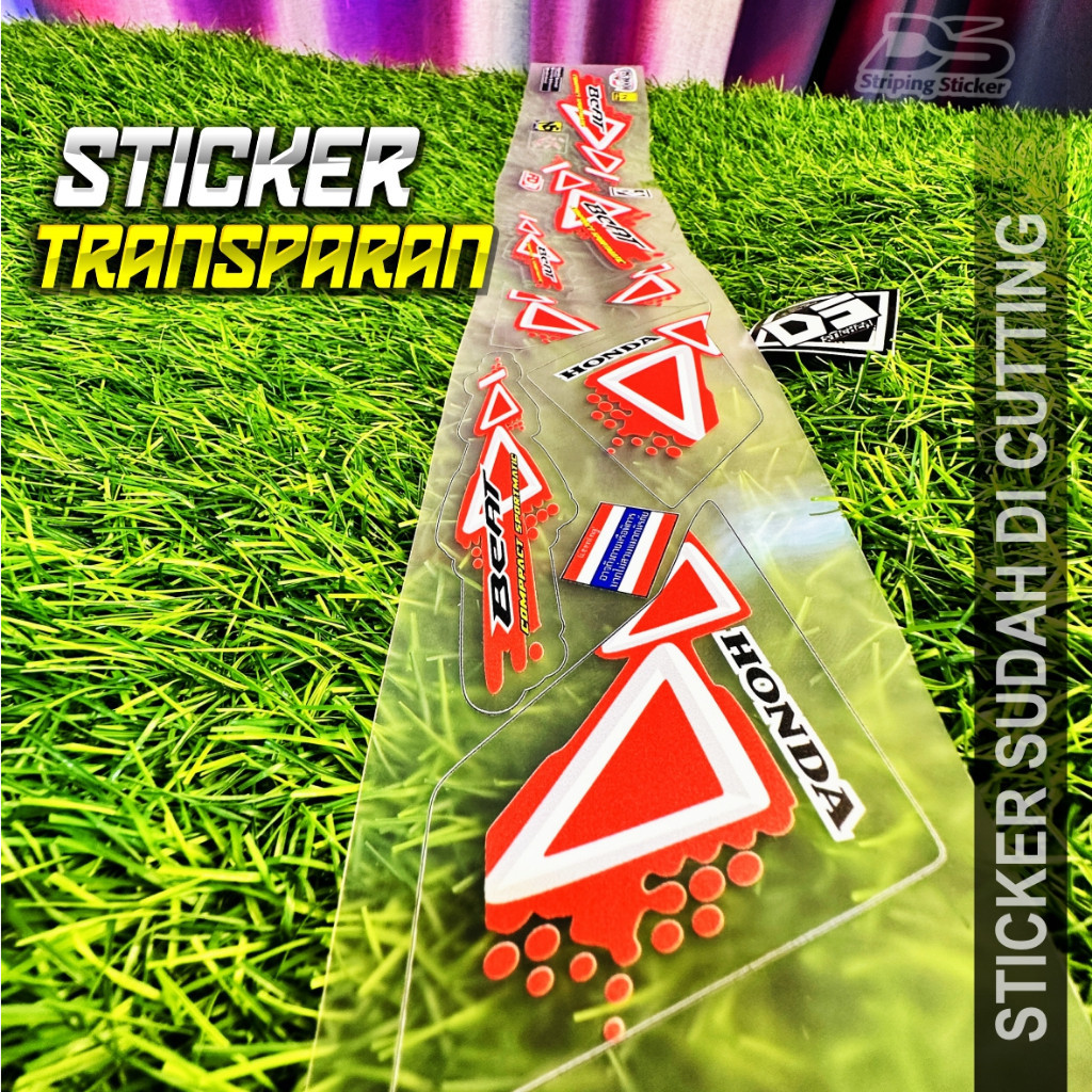 ADS Striping Stiker Transparan beat karbu ( TR - 0132) Sticker List Variasi  Custom