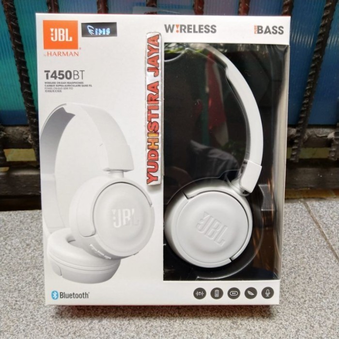 Andar JBL T450bt headphone Bluetooth Original Resmi IMS - Putih
