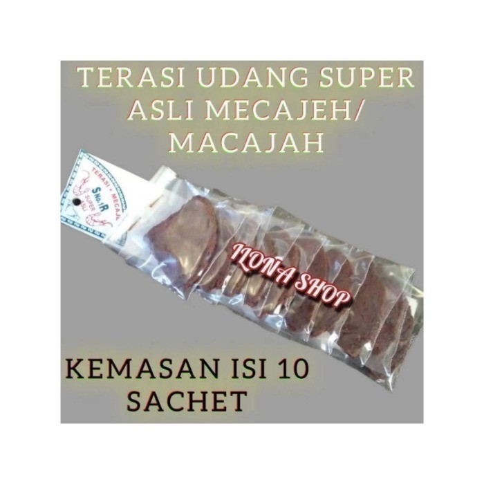 

TERASI UDANG SUPER MECAJEH ASLI MADURA PAKET ISI 10 SACHET TRASI ENAK