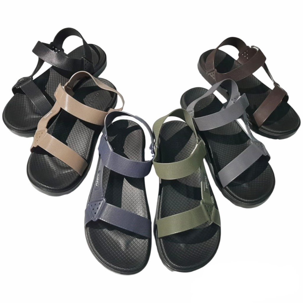 OS Luofu Sandal Selop Gunung Karet Pria Tali Belakang Import E6221-SH6W (AC4) - OS