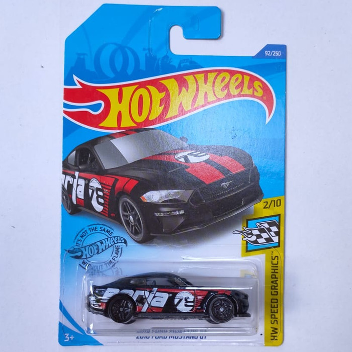 HW Hot Wheels 2018 Ford Mustang GT hitam tampo Borla 2020 -DD24