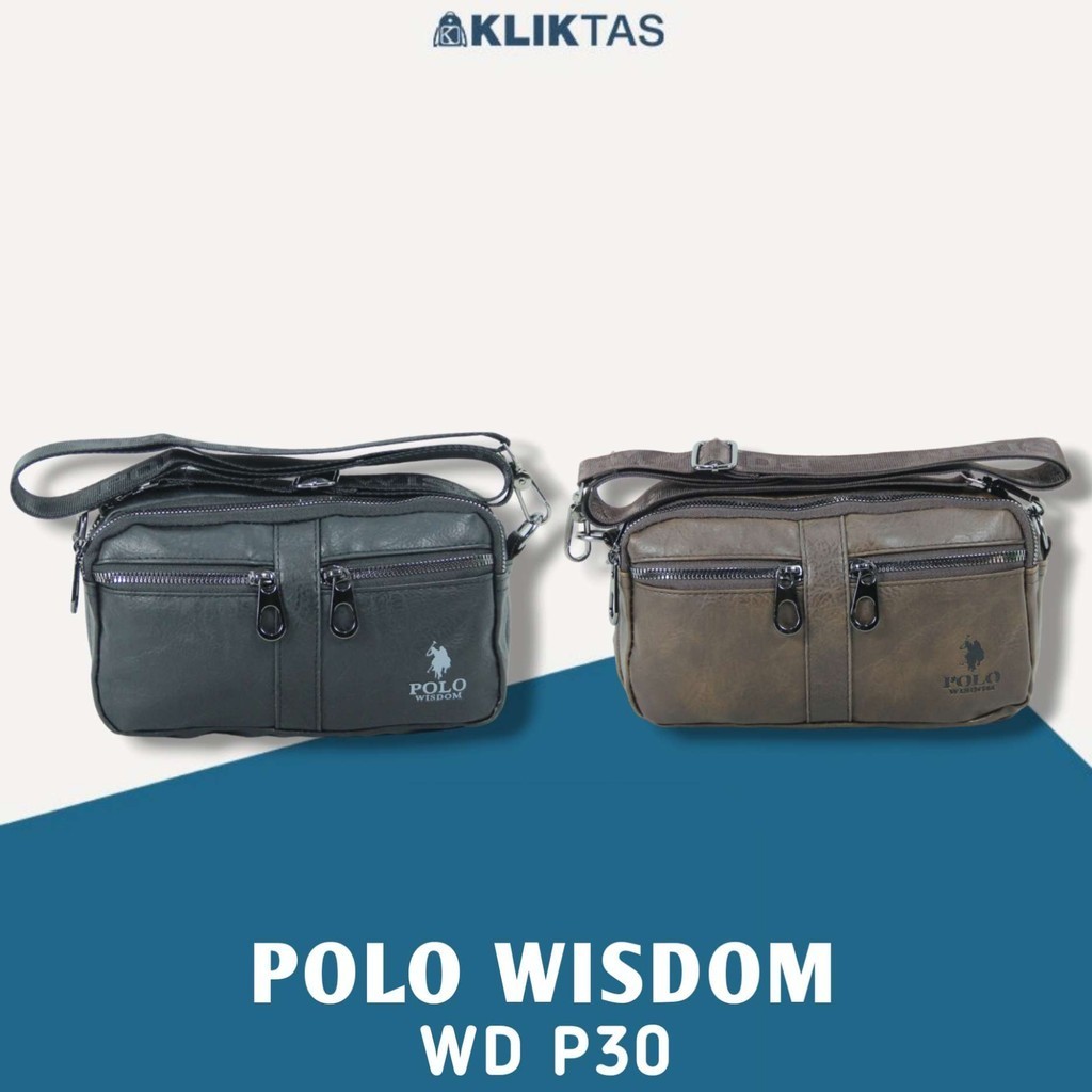 Tas Tangan Pria Kulit Sintetis Polo Wisdom P30 Hand Bag Pouch Import
