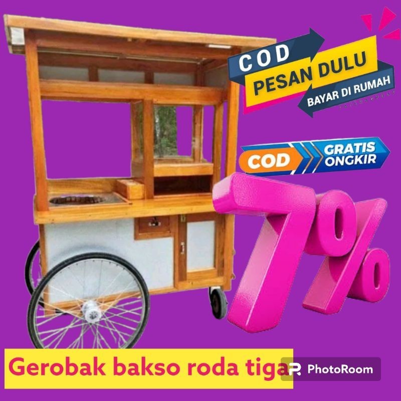 promo big sale gerobak bakso dorong roda becak dan roda mbantu free ongkir
