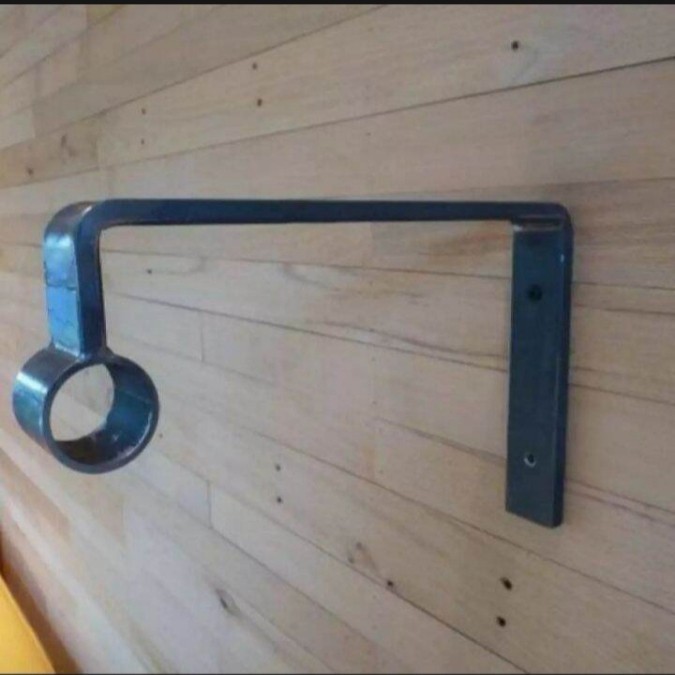 besi ambalan dinding rak siku besi ambalan dinding besi gantungan baju - 2pcs sepasang