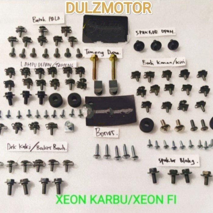 Baut Motor Fullset Bodi Yamaha Xeon Karbu