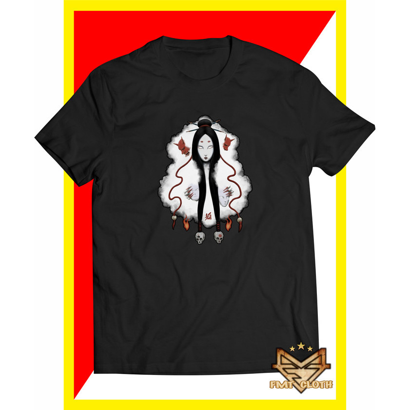 kaos Jepang Japanese Style Ghost Pria Wanita Distro Premium