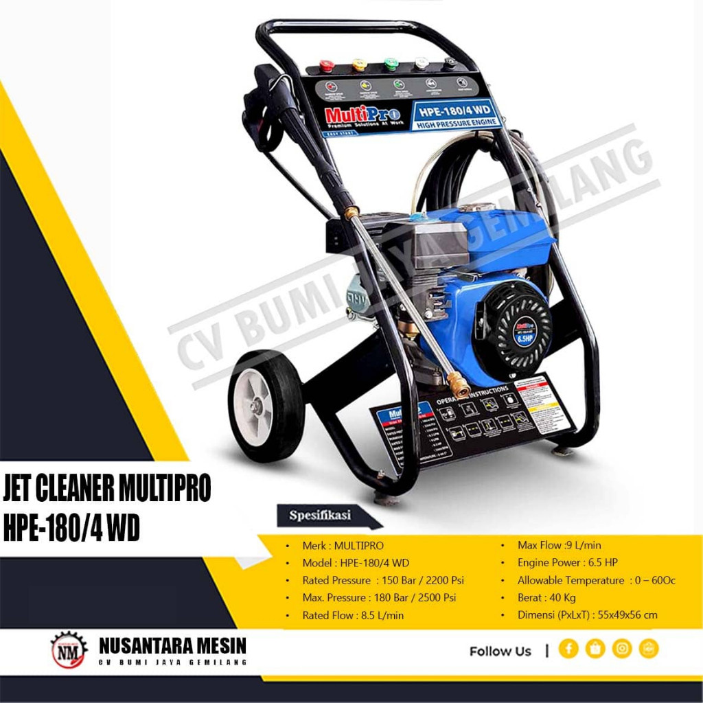 JET CLEANER MULTIPRO HPE-180/4WD