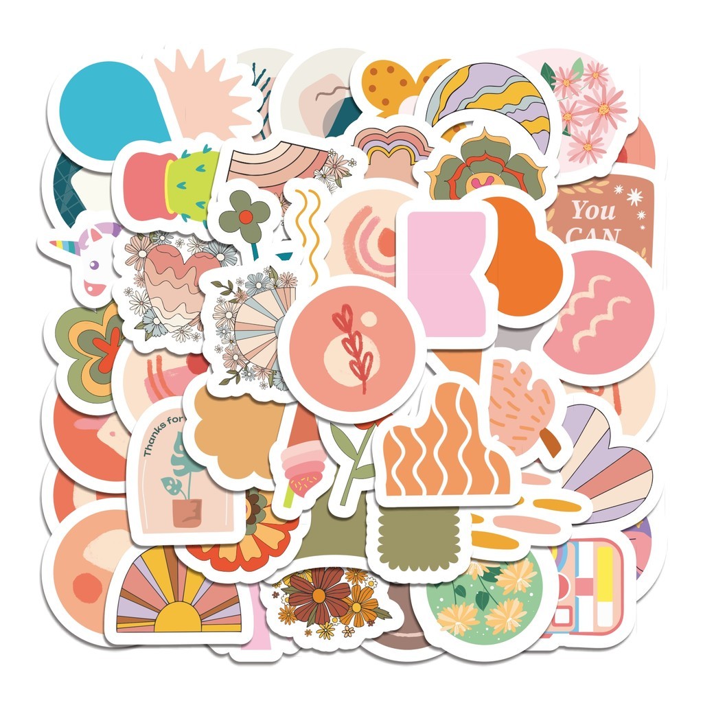

COD 50 Pcs Stiker Aesthetic Pastel Lucu Lucu Anti Air Untuk Dekorasi Notebook Sepeda Skateboard Handphone