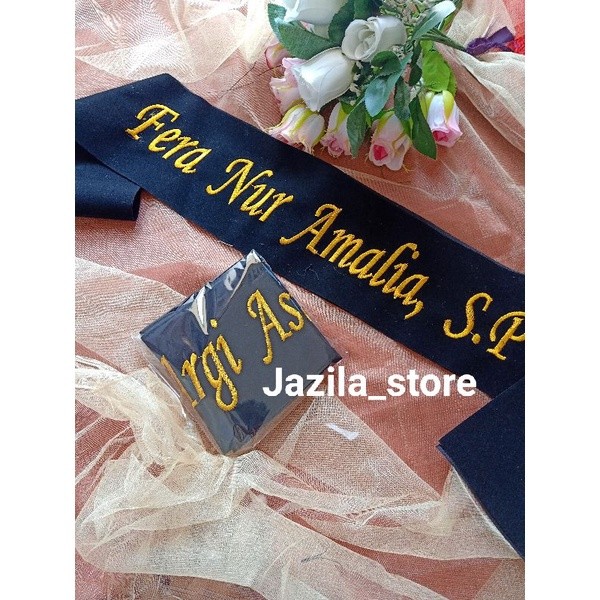 (KILAT) SELEMPANG WISUDA SELENDANG WISUDA  BLUDRU/ PITA MURAH Selempang Wisuda
