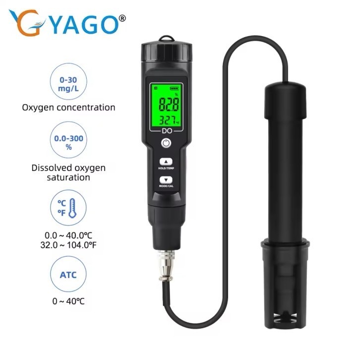 Dissolved Oxygen Tester DO9100 DO Meter Oksigen Water Analyzer Air O2