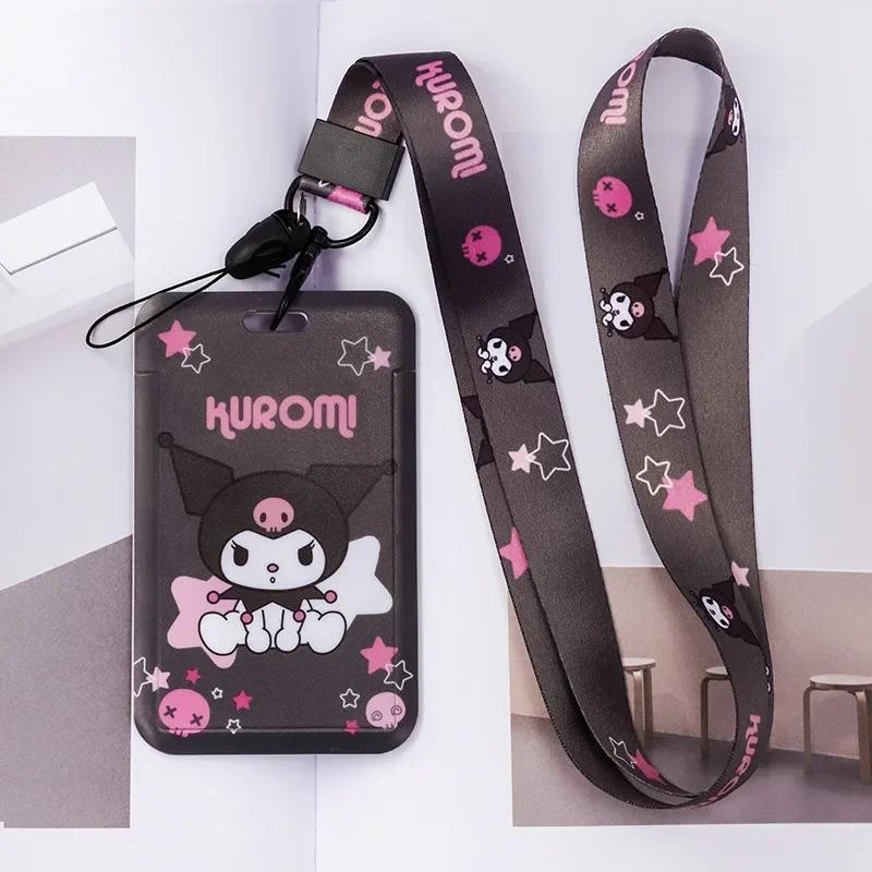 

Cartoon Anime Child Sanrio Kuromi Card Holder Student Keychain Bus Metro Protective Case
