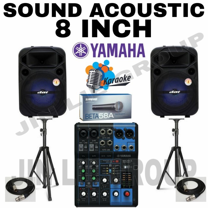PAKET SOUND YAMAHA 8 INCH SPEAKER DAT AKTIF GARANSI RESMI