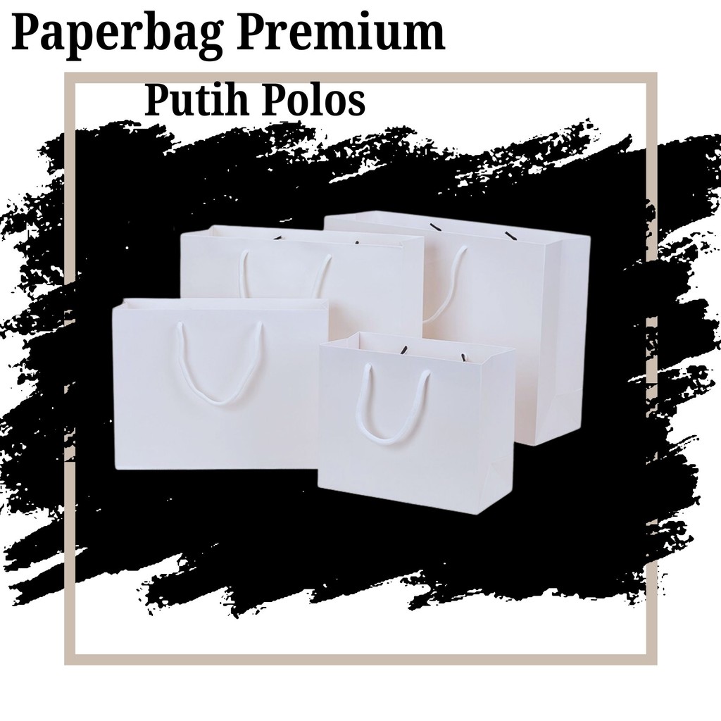

Paperbag Premium Putih Polos Elegant Handle Jinjing Jumbo Tas Kado Hadiah