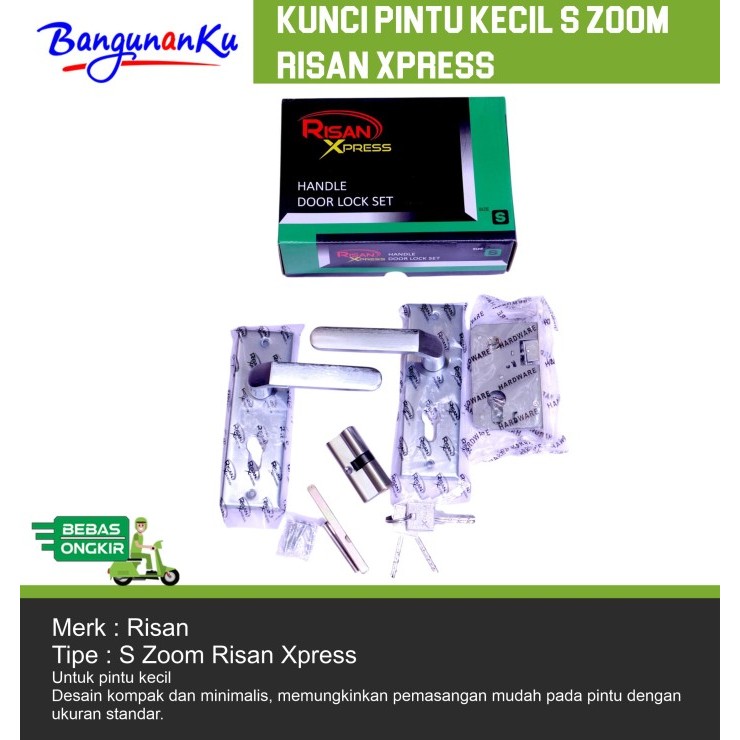 Kunci Pintu Kecil S Zoom Risan Xpress/Kunci Pintu Set/Door Lock Set/HandleLock Set/Kunci Pintu Risan