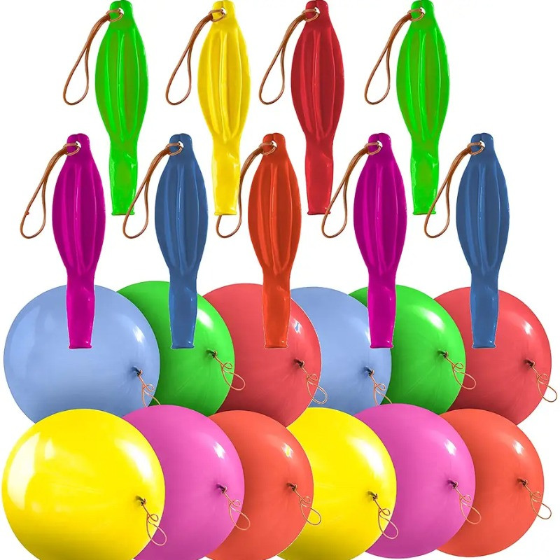 

10Pcs Punch Balloons with Rubber Band 18inch Thicken Fun Ballon Birthday Party Baby Shower Kids Daily Games Wedding Decoration
