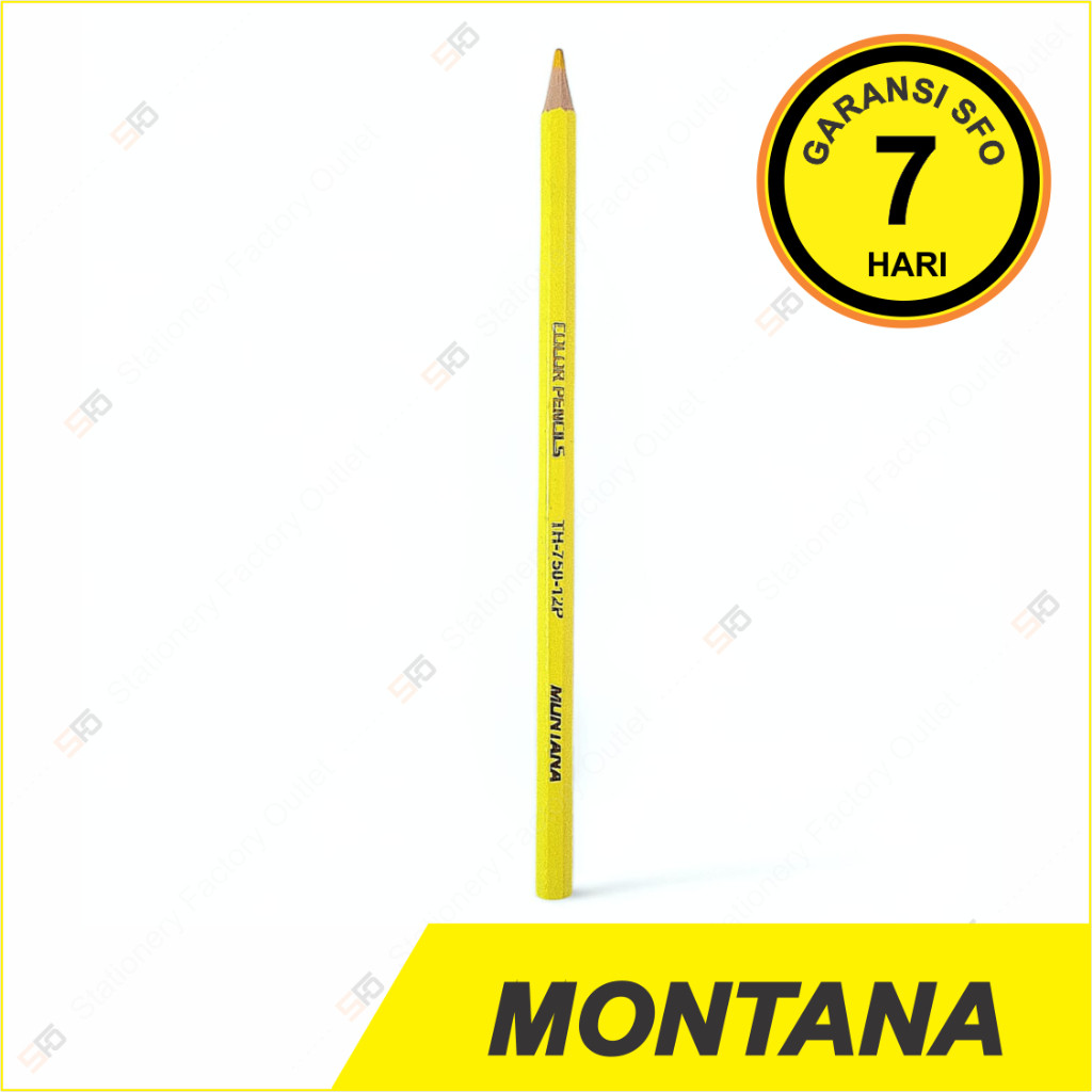 

Alat Tulis Murah Pensil Warna Montana Satuan - Yellow Lemon - Kuning - SFO Semarang Official