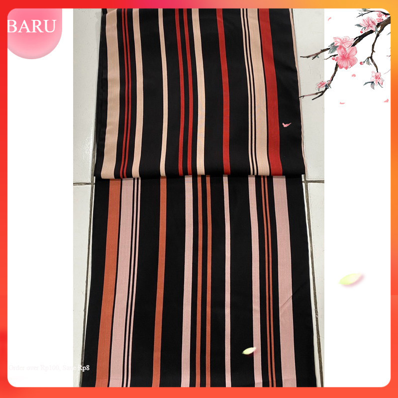 bahan kain katun rayon viscose premium motif salur motif garis  terbaru best seller