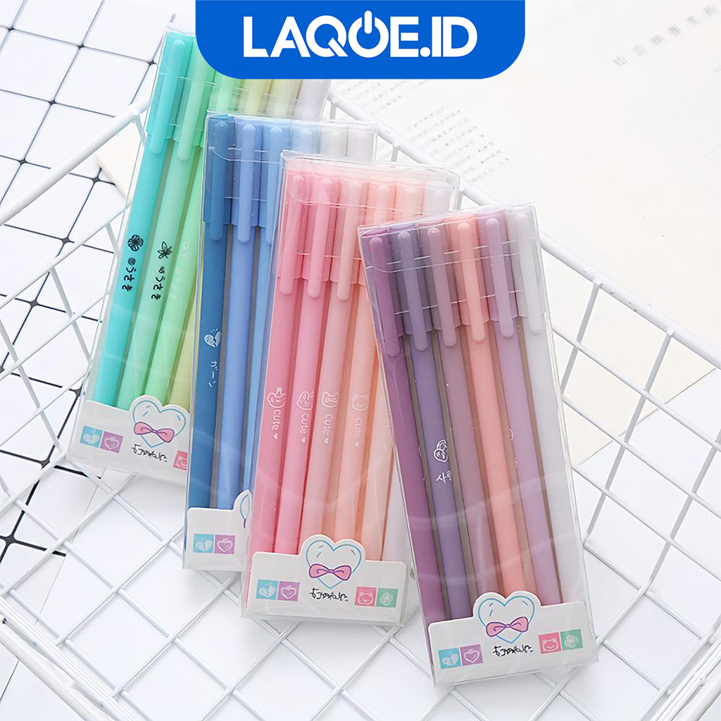 

6Pcs Pena Gel Morandi 0.5mm Macaroon Pulpen Gel Alat Tulis Sekolah Aesthetic ATK3005