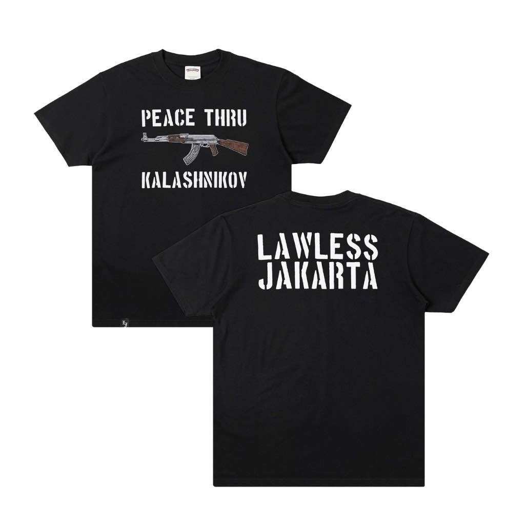 【COD】Lawless - Kalashnikov Tshirt - Black/ OKE T-Shirt Crew-neck fashion unisex T-shirt Menswear Top