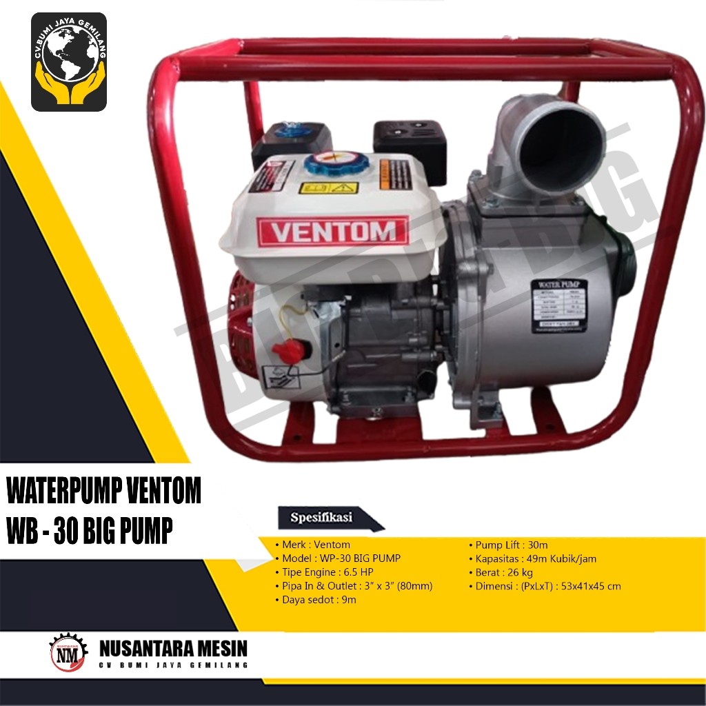 MESIN POMPA AIR SAWAH 3 INCH VENTOM WB 30 BIG PUMP