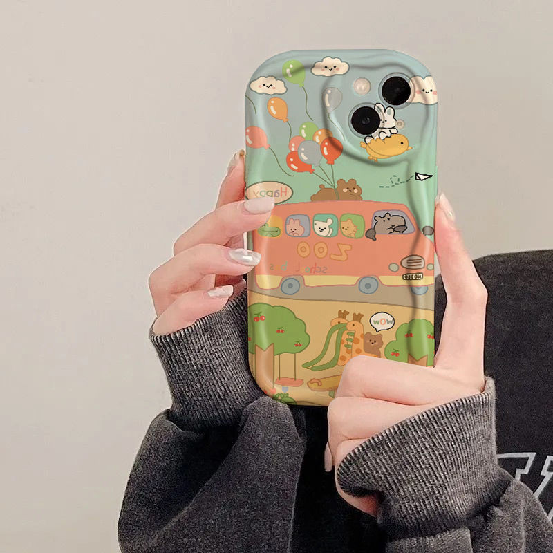 Bus kartun Casing for OPPO A3S A5 A5X A12E A7 AX7 A7N A12S A11K A9 A15 A16 A17 A35 A36 A54 A93 A52 A