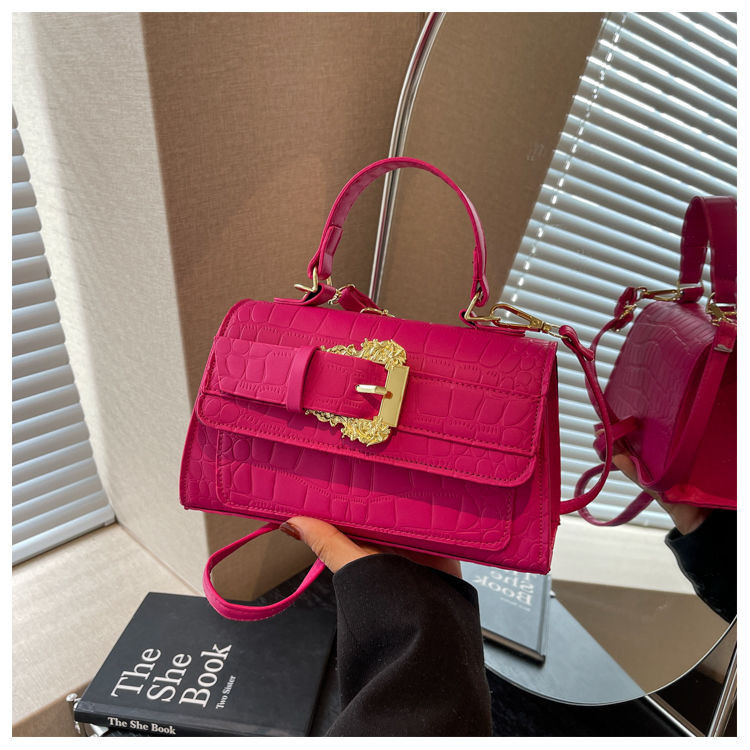 BagTas Tangan Tekstur Warna Kontras Tas Wanita Baru Musim Panas Tas Bahu Retro Gaya Hong Kong Tas Se