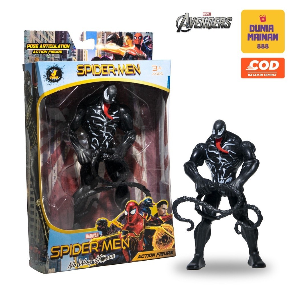 Action Figure Karakter Fiksi Ilmiah Hitam dengan Lampu Dada