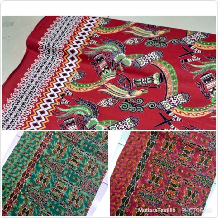 Kain Batik Papua. Batik Katun Motif Papua. Batik Daerah Tradisional - Hijau
