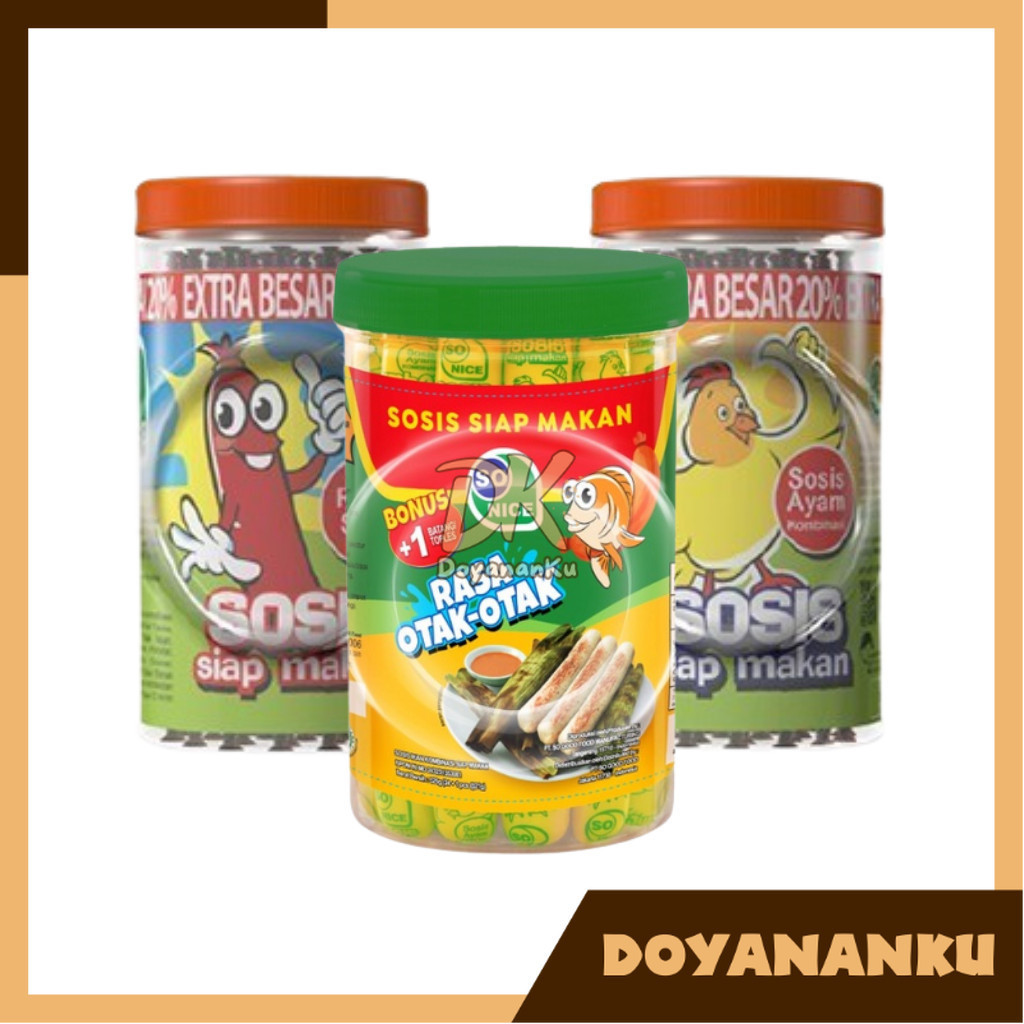 

sosis sonice rasa sapi rasa ayam rasa otak otak 1 toples isi 24pcs