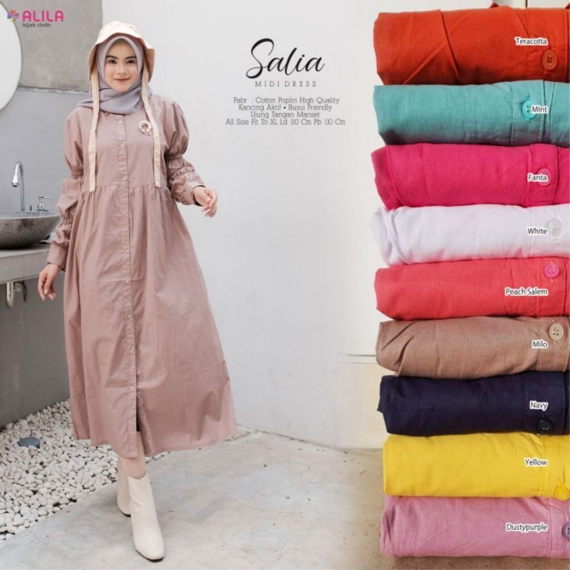 CALLIANA - COD KATUN POPLIN HALWA ORIGINAL ALILA  LISA SALIA SALWA NAJMA DRESS POLOS FIT XL LD 110 G