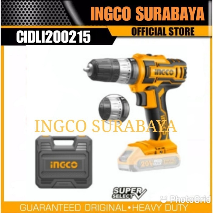 INGCO CIDLI200215 IMPACT DRILL 10MM CORDLESS UNIT ONLY BOR BETON 20V