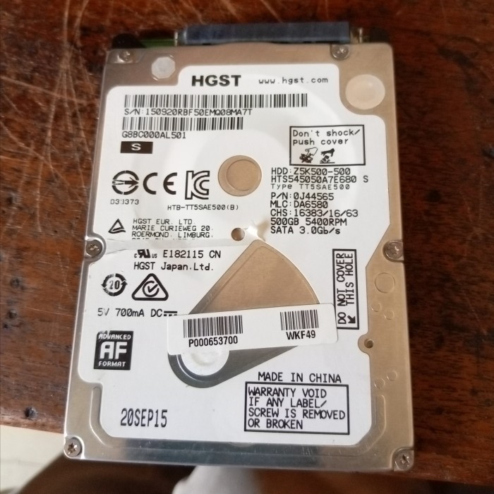 Hardisk Laptop 500gb slim