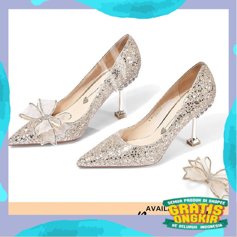 RYS - Darling Wonder Sepatu Slip On Hak Heels Tinggi Wanita Fashion Pesta / Jalan Jalan - Ori Import