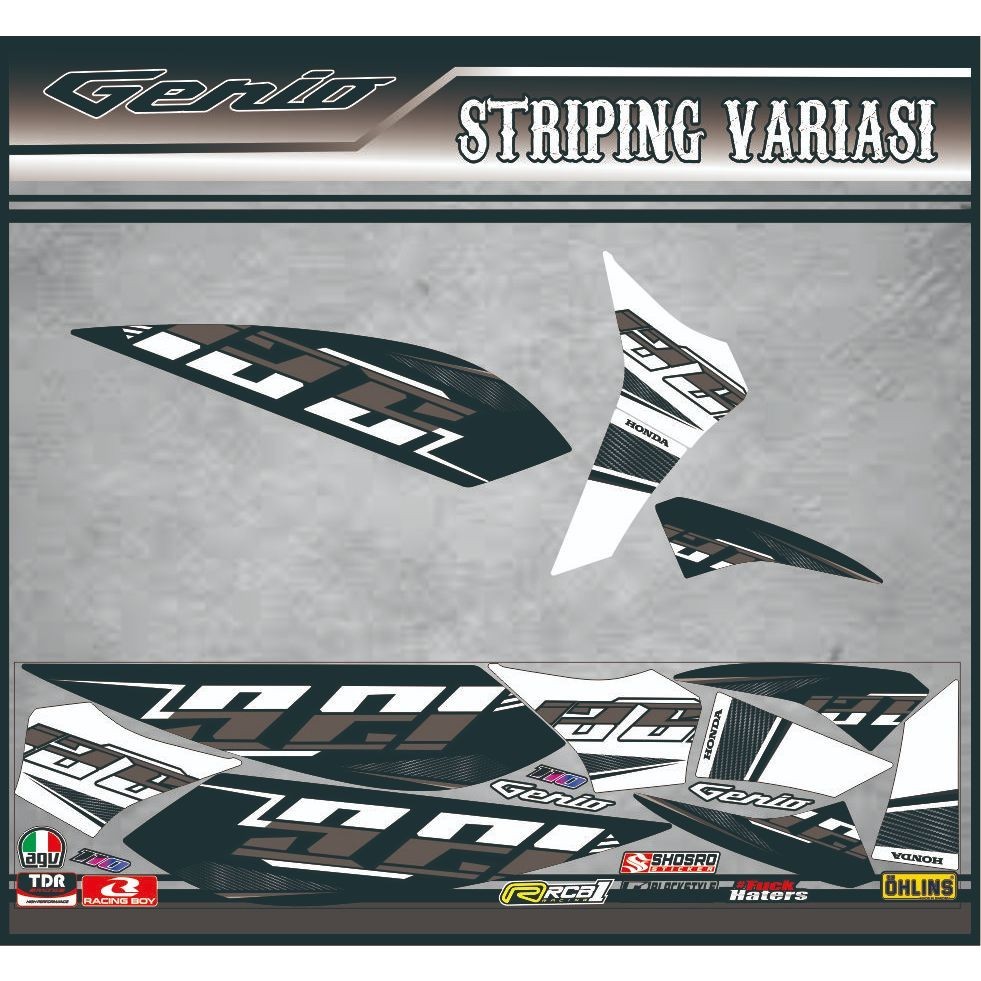 COD/ VARIASI GENIO STRIPING STIKER MOTOR HONDA GENIO VARIASI ELEGAN SIMPLE / STIKER VARIASI HONDA GE