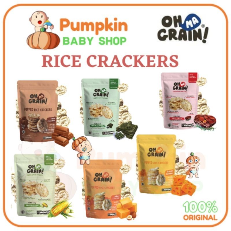 

Oh Ma Grain Rice Crackers 50gr / Snack beras Sehat