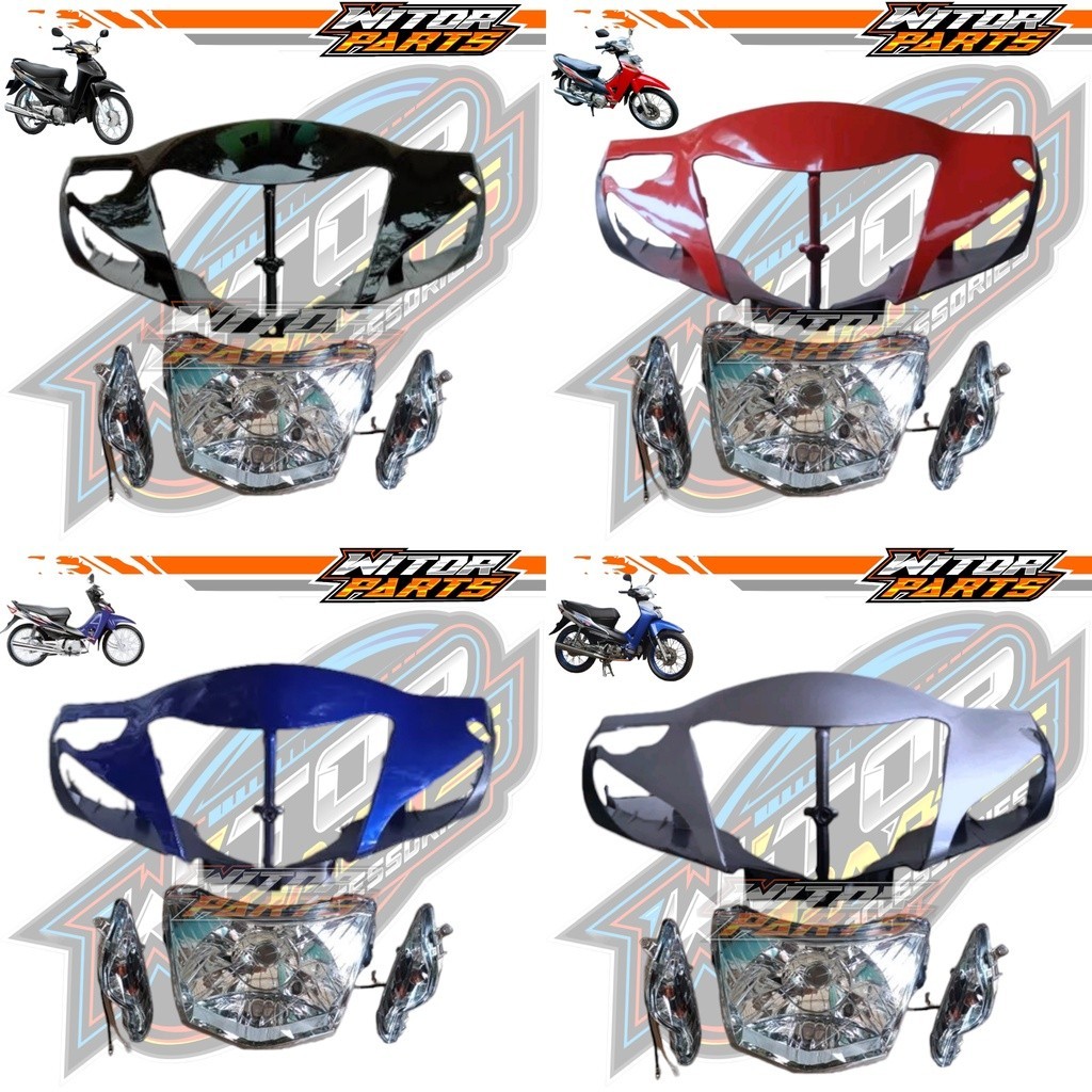 Batok Kepala Depan Honda Supra Fit New Fit X Fit S Hitam Biru Silver Merah Set Lampu Dan Sein / Bato