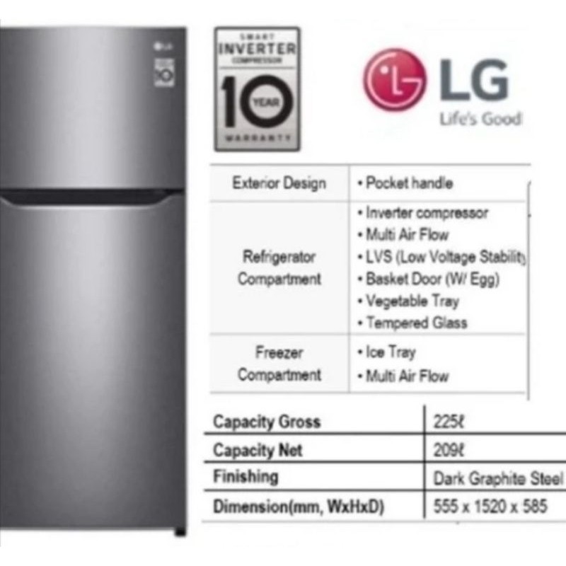KULKAS LG GN-B222SQIB (2PINTU)