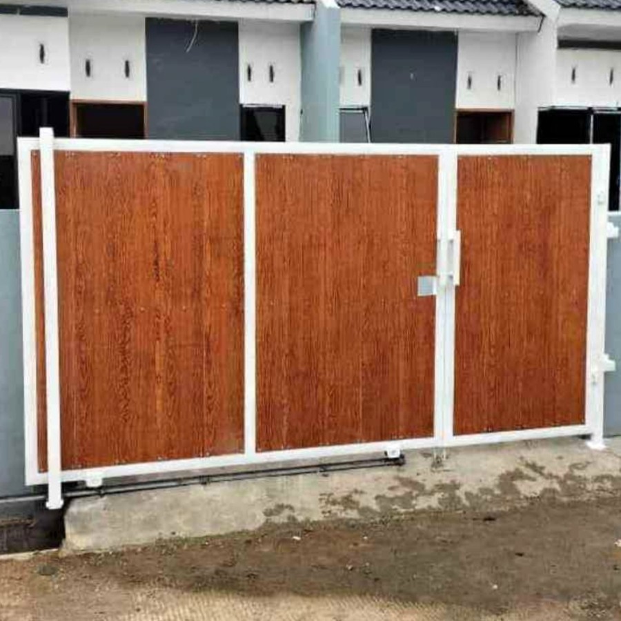 pagar grc motif kayu