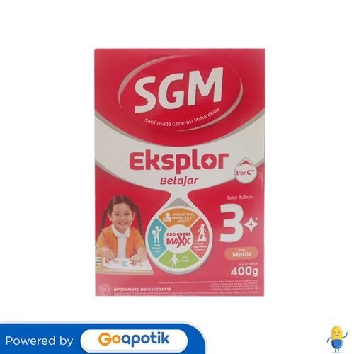 

Sgm Eksplor 3+ Susu Bubuk Anak Usia 3-5 Tahun Rasa Madu 400 Gram Box