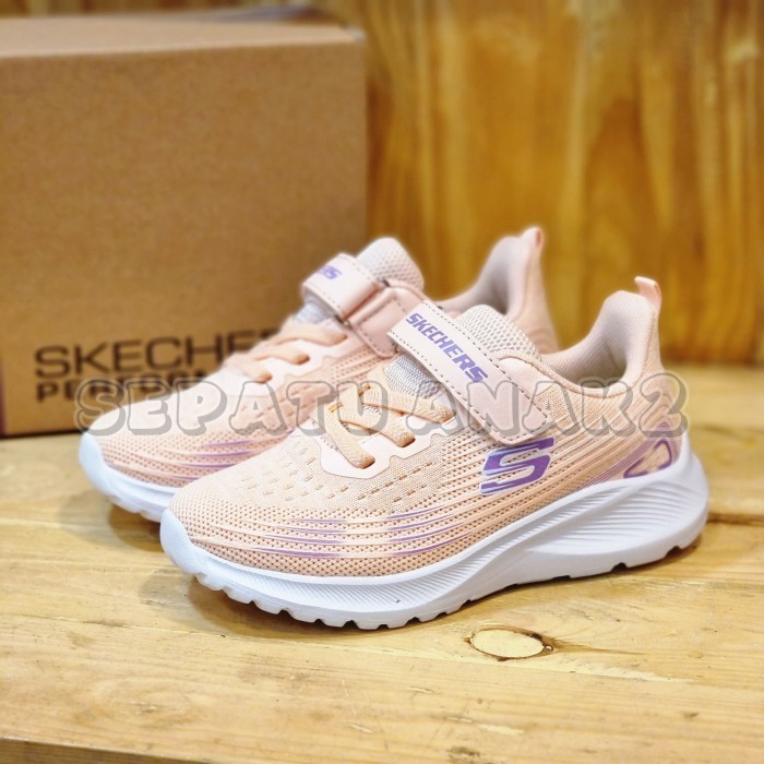 Sepatu Anak Perempuan Skechers Peach Sneakers Casual Cewek - 26